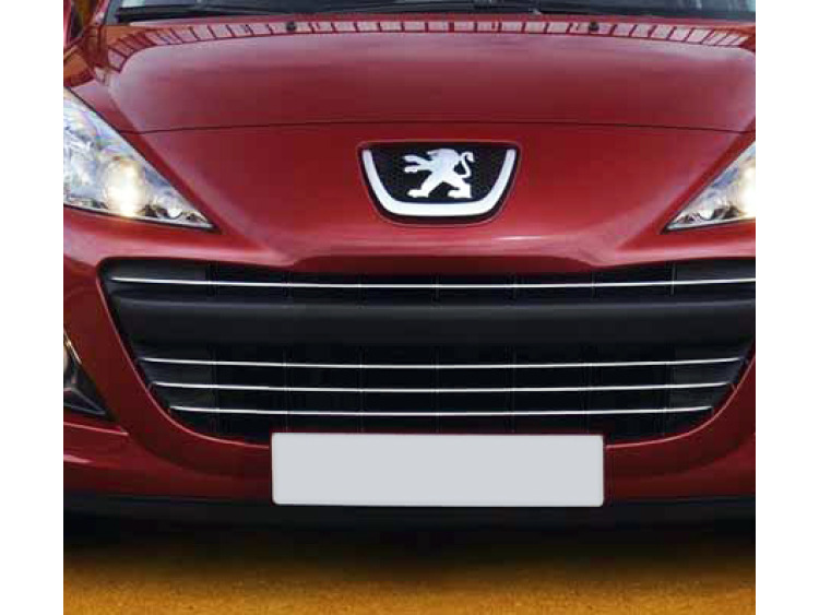 Chromleiste f&uuml;r K&uuml;hlergrill Peugeot 207 06-12 Peugeot 207 CC 07-15 Peugeot 207 SW 07-13