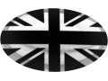 Nietenkappen f&uuml;r Nummernschilder Britische Flagge Gro&szlig;britannien UK (schwarz) schwarz & chromfarbig