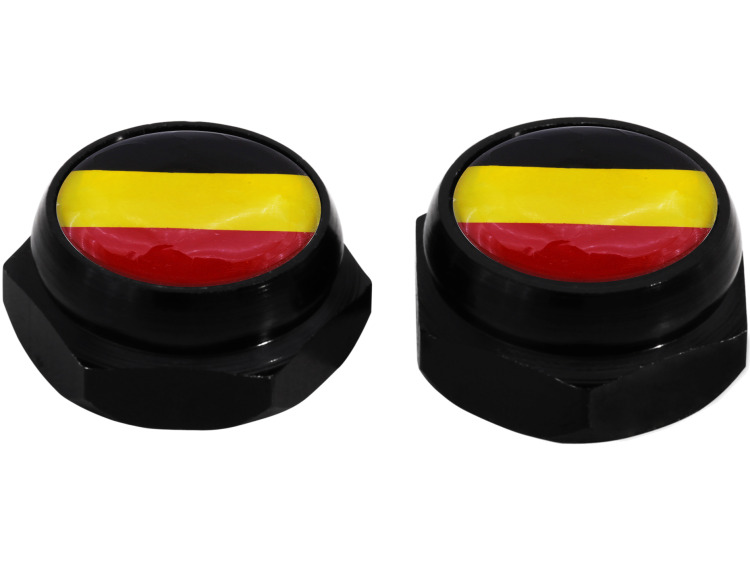 Nietenkappen f&uuml;r Nummernschilder deutsche Flagge Deutschland (schwarz)