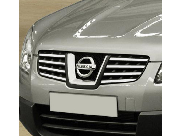 Zier-Chromleiste f&uuml;r K&uuml;hlergrill-Oberteil Nissan Qashqai +2 08-10/+2 phase 2 10-14/+2 phase 3/07-10/
