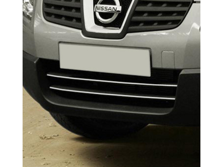Zier-Chromleiste f&uuml;r K&uuml;hlergrill-Unterteil Nissan Qashqai +2 08-10 Nissan Qashqai +2 phase 2 10-14 Nissan Qashqai +2 phase 3 Nissan Qashqai 07-10 Nissan Qashqai phase 2 10-14 Nissan Qashqai phase 3