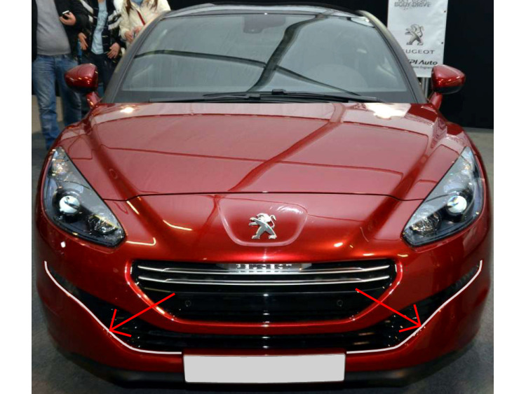 Zier-Chromleiste f&uuml;r K&uuml;hlergrill-Unterteil Peugeot RCZ 12-15 facelift
